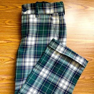 Janie and Jack Green Plaid Dress Pants
